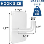 Adhesive Hooks for Bathrooms, 4 Piece Towel Hooks for Hanging Hat Robe Coat - Image 3