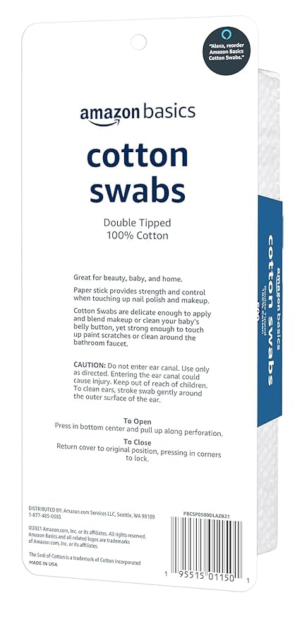Amazon Basics Double-Tipped Cotton Swabs - Image 2