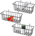 3 Pack Grid Panel Hanging Wire Basket, Storage and Display Basket by Gddochn