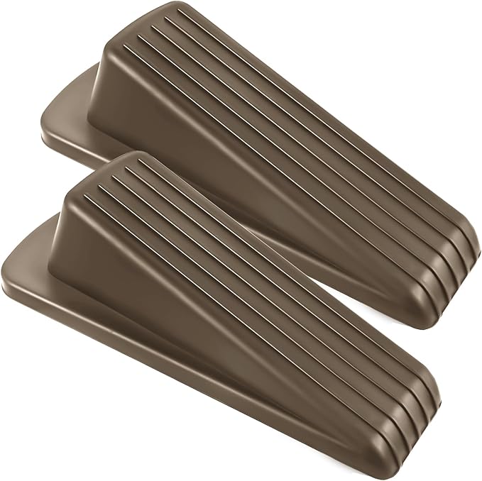 Door Stoppers for Bottom of Door on Floor, Premium Rubber Door Stopper Wedge by JZWBLILY