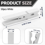 Bivethoi 2.9 Inch Clothes Pins, Strong Grip Close Pins Birchwood Clips - Image 2