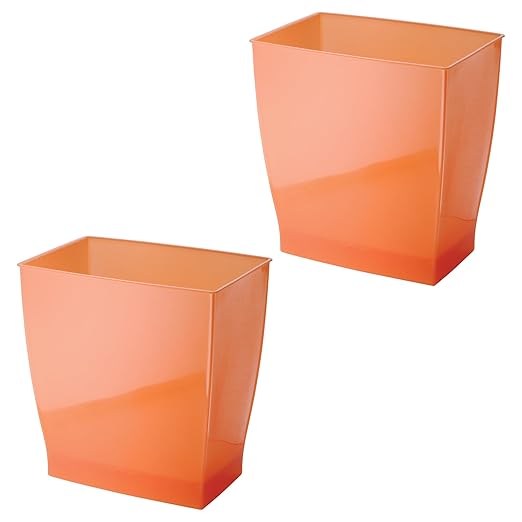 iDesign Small Plastic Bathroom Trash Can, Slim Rectangle Garbage Bin - Image 8