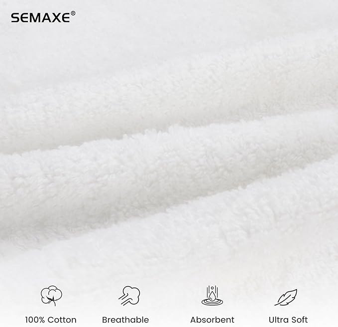 SEMAXE 100% Cotton Hand Towel for Bathroom, Hotel Spa Quality Absorbent Towels - Image 3