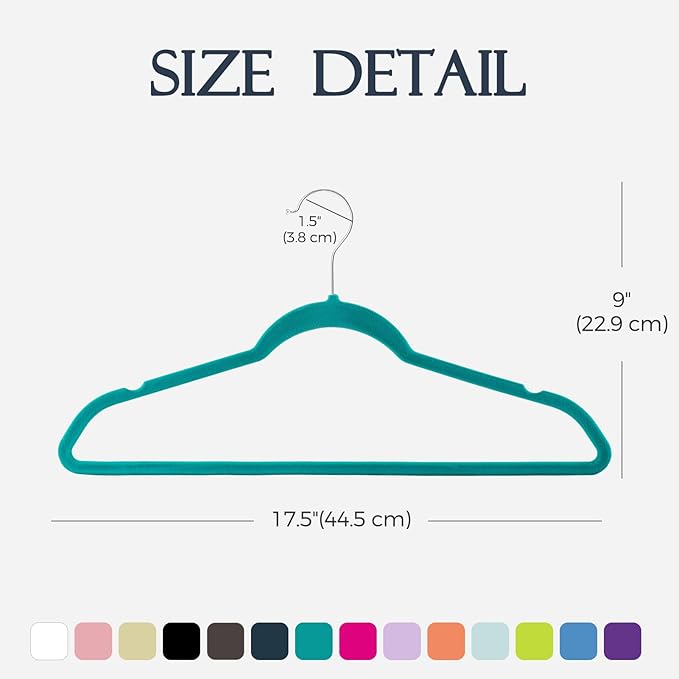 HOUSE DAY Mint Green Velvet Hangers 60 Pack, Non Slip Clothes Felt Hanger Heavy - Image 7