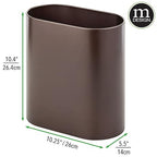 mDesign Slim Pill-Shaped Metal 1.98 Gallon/7 Liter Recycle Trash Can Wastebasket - Image 3