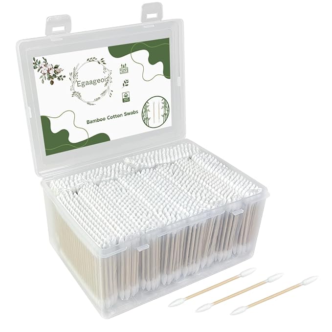 Egaageoi 1000 Count Pointed Cotton Swabs by Egaageoi