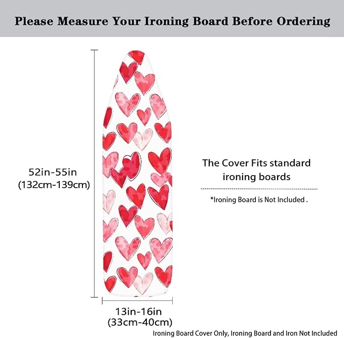 Heart Cartoon Ironing Board Cover Romantic Standard Size 15″x54″ Ironing Board - Image 5