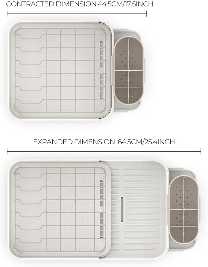 Zuutii Dish Drying Rack with Drainboard, Expandable Large Dish Rack, Sink Dish - Image 2