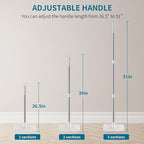 Floor Scrub Brush with Long Handle, 2 in 1 Scrape Brush Stiff Bristle Floor - Image 2