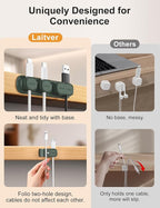 6 Pack Magnetic Cable Clips, Laitver Cord Organizer Holder Strong Adhesive Desk - Image 3