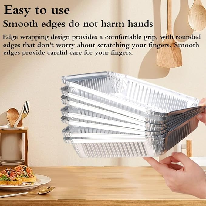 Non-Stick Disposable Air Fryer Aluminum Foil Liners Square 50PCS, Oil-Proof - Image 8