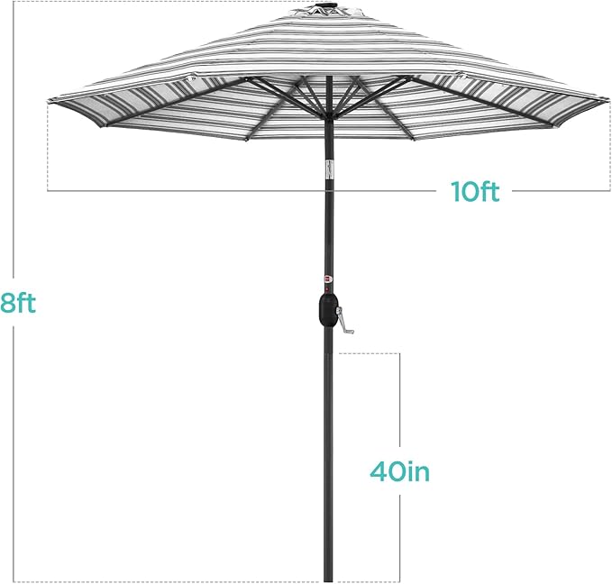 Best Choice Products 10ft Solar Polyester LED Lighted Patio Umbrella w/Tilt Adjustment and UV-Resistant Fabric - Image 7