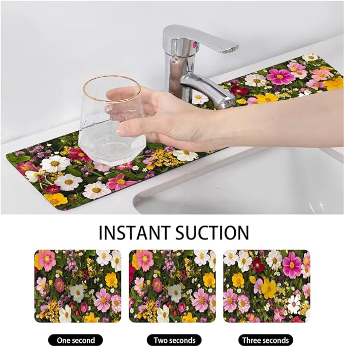 Bimkole 1 PCS Faucet Absorbent Mat, Kitchen Faucet Sink Splash Guard Wraparound - Image 6