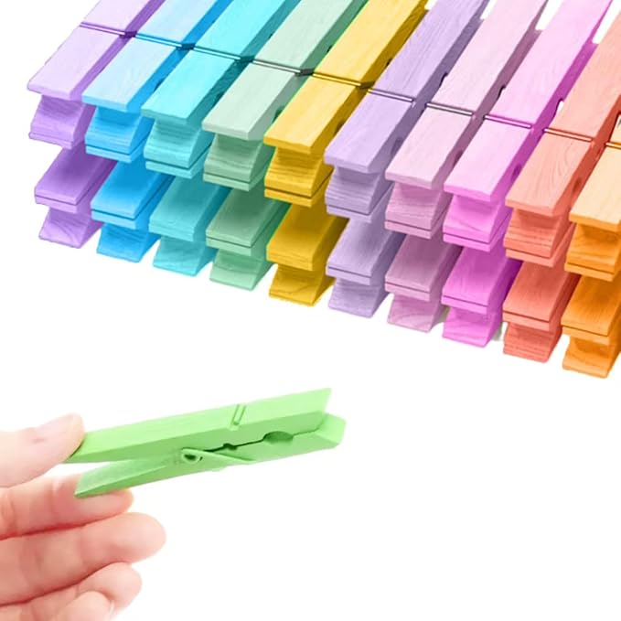 30 Pcs Colored Clothespins, 10 Colored Clothes Pins Each 3 Pcs, 2.9 Inch by Unknown