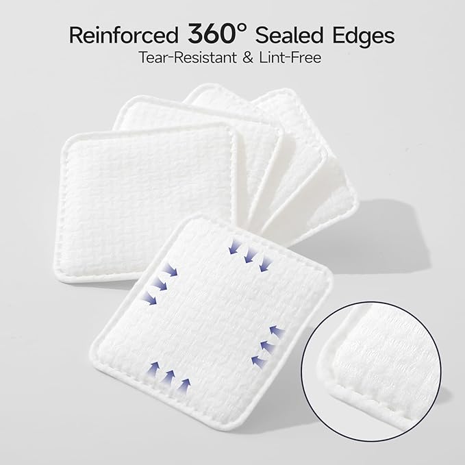 ECOLOOK Triple-Layer Cotton Facial Pads | Textured Exfoliating & Ultra-Soft - Image 5