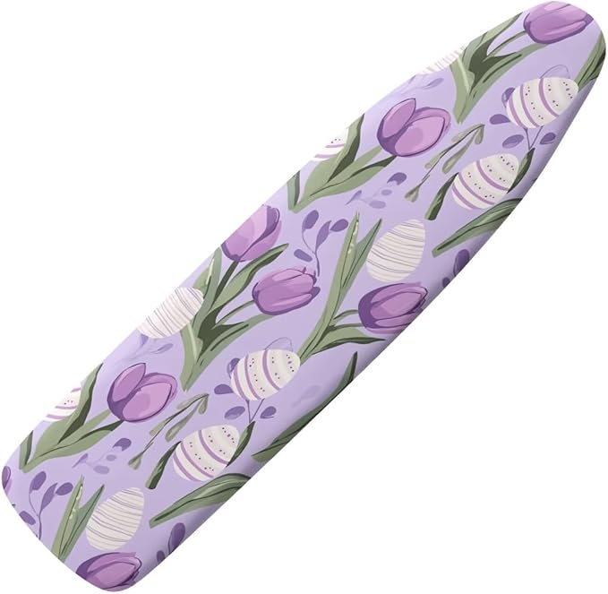 Purple Tulips Ironing Board Cover and Pad Elastic Edge Universal Washable by Pzuqiu