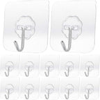 20 Pack Transparent Adhesive Hooks 30 lb, Waterproof and Oilproof Reusable - Image 2