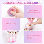 ANGNYA Nail Dust Brush, Rose Nail Art Dust Powder Remover Brush - Image 5