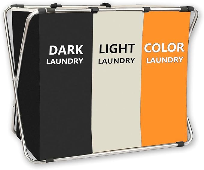 150L Laundry Cloth Hamper Sorter Basket Bin Foldable 3 Sections by Unknown