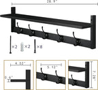 BAMEOS Wall-Mounted Shelf with Hooks - Image 6