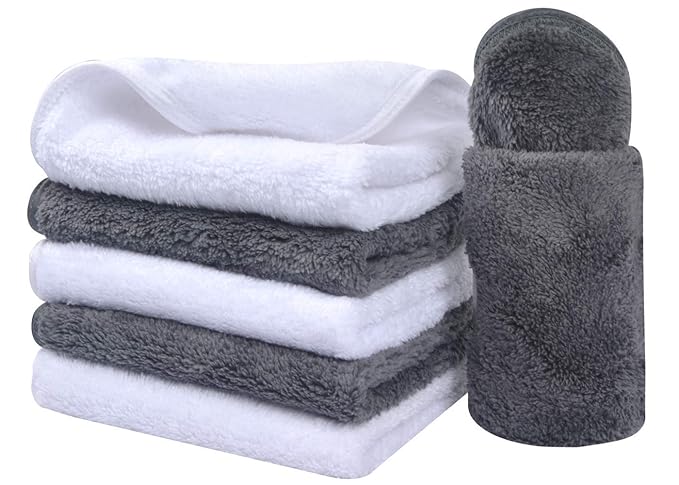 SINLAND Absorbent Coral Velvet Washcloth Ultra Soft Microfiber Face Towels 12 x - Image 8