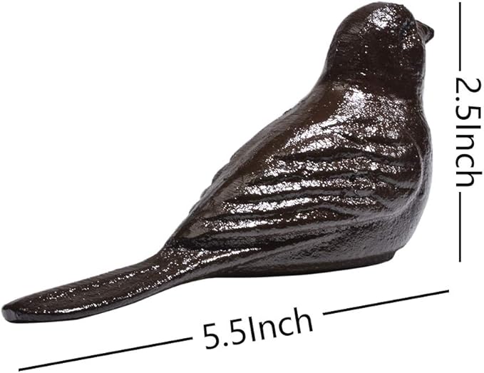Door Stopper Wedge, Heavy Duty Cast Iron Decorative Bird Door Stops, Rustic - Image 5