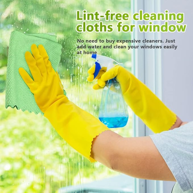 HOMEXCEL Microfiber Glass Cleaning Cloths-6PK, Stainless Steel, Premium Magic - Image 2
