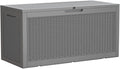 Devoko 95 Gallon Deck Box Large Resin Outdoor Storage Box, Waterproof and UV Resistant Lockable for Outdoor and Patio, Large Storage Cabinet for Patio Furniture, Garden Tools and Pool Supplies, Grey by DEVOKO