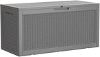 Devoko 95 Gallon Deck Box Large Resin Outdoor Storage Box, Waterproof and UV Resistant Lockable for Outdoor and Patio, Large Storage Cabinet for Patio Furniture, Garden Tools and Pool Supplies, Grey by DEVOKO