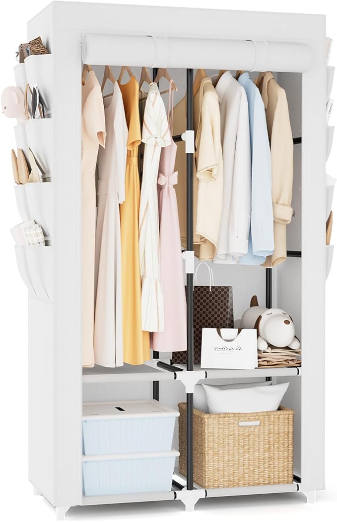 Portable Closet for Hanging Clothes, Portable Wardrobe Closet by BRFOYU