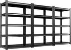 Set of 3 71"H-35"W Garage Shelving-2050LBS 5 Tier Storage Shelves,Adjustable Heavy Duty Metal Shelving Unit and Storage Large Rack,Utility Steel Shelf For Shop Warehouse Industrial Pantry 71"x35"x16" by Unknown