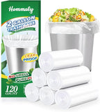 Hommaly 2 Gallon120 pcs Small Clear Trash Bags, Strong 1.8 Gallon Garbage Bags by HOMMALY