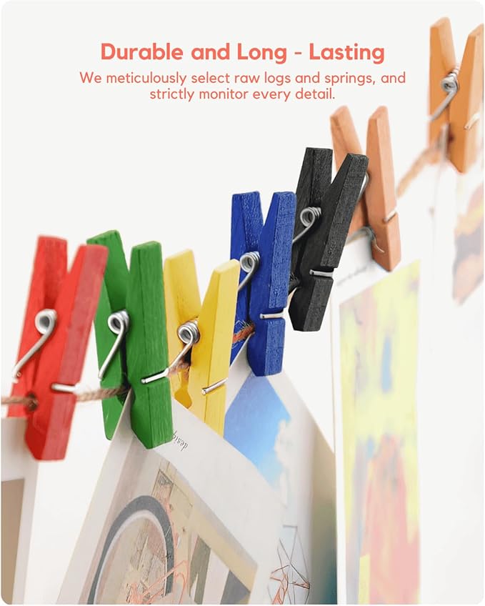 Mini Clothes Pins Wooden Colored Clothespins - Image 6