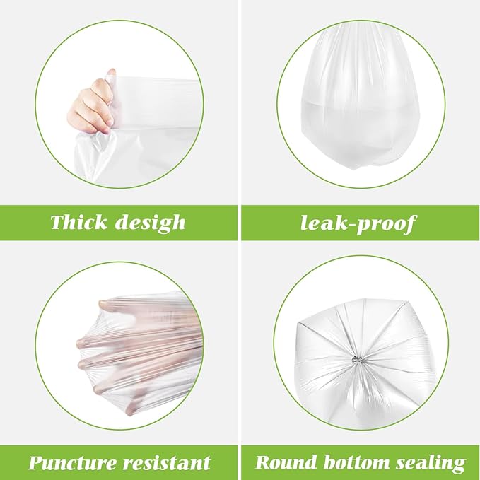 1 Gallon 110 Counts Strong Trash Bags Garbage Bags by Teivio, Bin Liners - Image 3