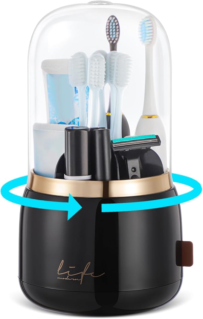 Toothbrush Holders for Bathrooms, Rotating 5-Slot by ForestAngle