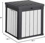 40 Gallon Resin Deck Box, Lockable Patio Outdoor Storage Box for Furniture, Garden Tools and Tools Storage, Waterproof Outside Storage Boxes - Black&White - Image 7