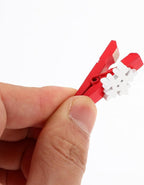 125pcs Christmas Wood Clips: Xmas Tree Snowflake Gloves Elk Clothespins - Image 3