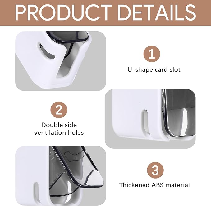 4 PCS Toothbrush Holder Wall Mounted - Image 3