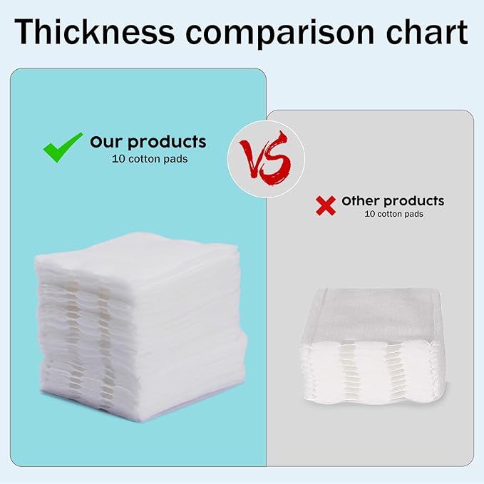 Square Cotton Pads for face, Cotton Squares for Face, Lips & Eyes, 100% Pure - Image 6