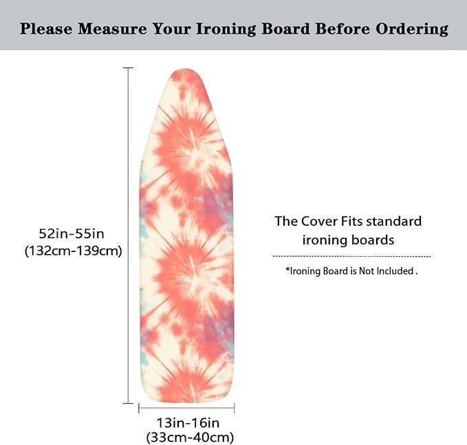 Tie Dye Abstract Steam Ironing Board Cover Pink Gradient Standard Size 15" X 54" - Image 5