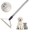 47“ Adjustable Long Handle Carpet Rake Pet Hair Remover, Reusable Large Metal by Holdastar