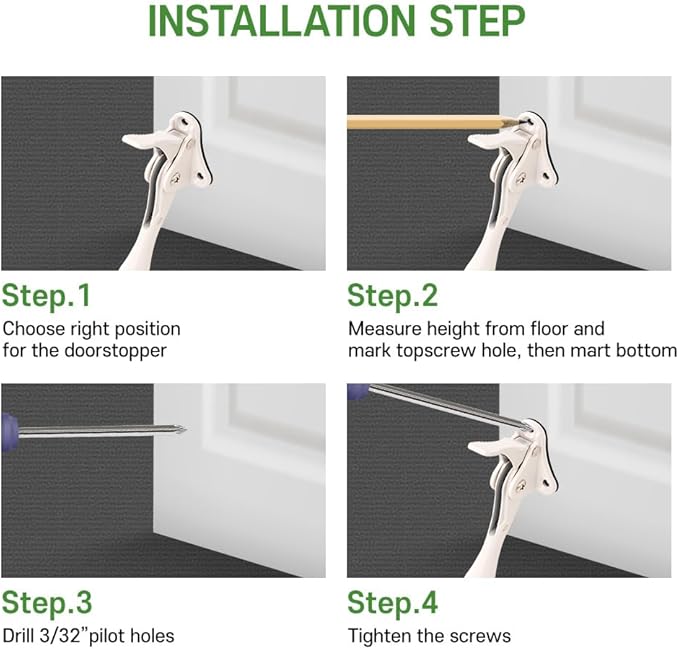 One Touch Kickdown Door Stopper, Door Holder, Heavy Duty Door Stops, Bottom of - Image 8