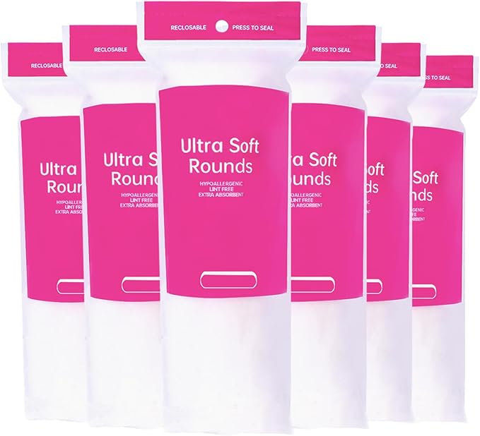 600 PCS Cotton Rounds–100 Count-Soft, 100% Pure Cotton Face Pads by Unknown