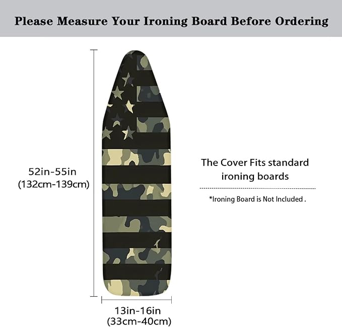 America Flag Ironing Board Cover, Camouflage Stripe Star Elastic Edges Non-Slip - Image 5