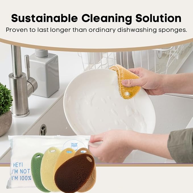 Silicone Sponge Dish Scrubber - Image 6