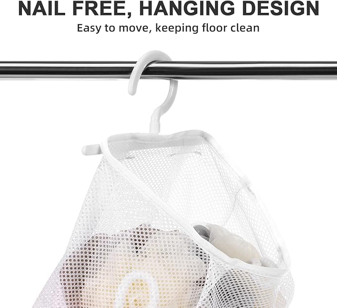 Mesh Storage Hanging Bag with Swiveling Hook - Image 2