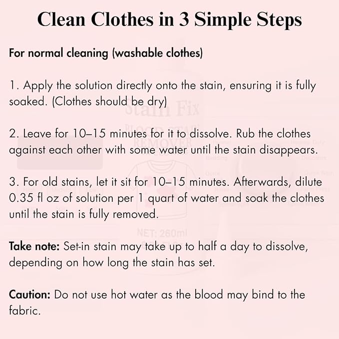 Instant Blood Stain Remover for Clothes- Effectively Clean Fresh & Dried Stains - Image 5