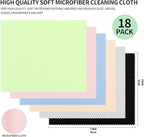 18 Pack Microfiber Cleaning Cloths Multicolor Glasses Cleaning Cloth - Image 3