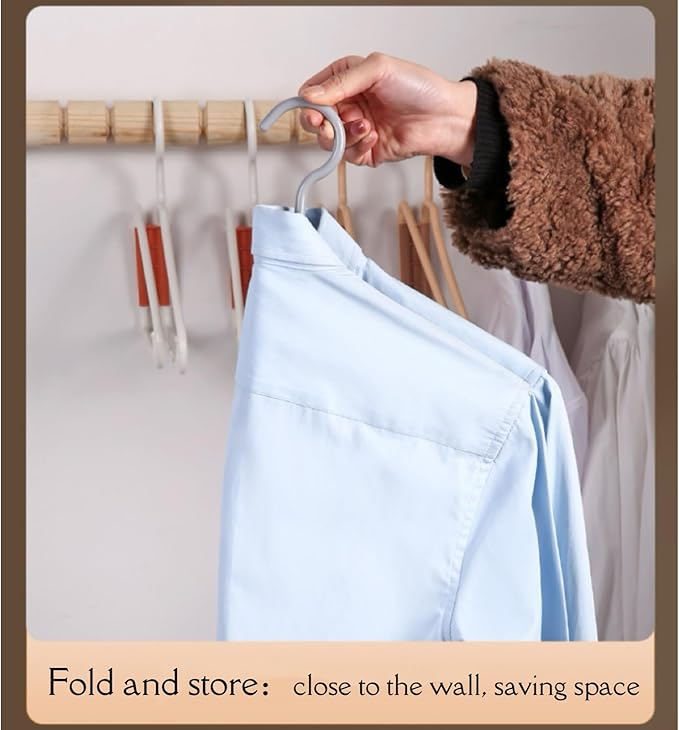 8 Pcs Foldable Hangers, Plastic Collapsible Hangers, Portable Folding Clothes - Image 5