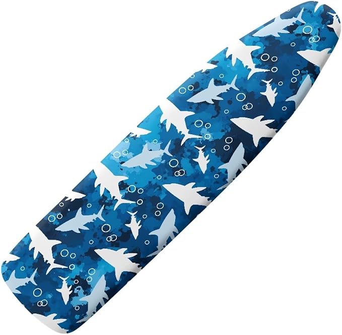 Blue Shark Ironing Board Cover and Pad Soft Fabric Cover by Darisoco
